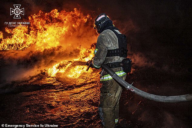 Regional prosecutor Oleksandr Filachkov said three drones were used in the attack in Kharkiv