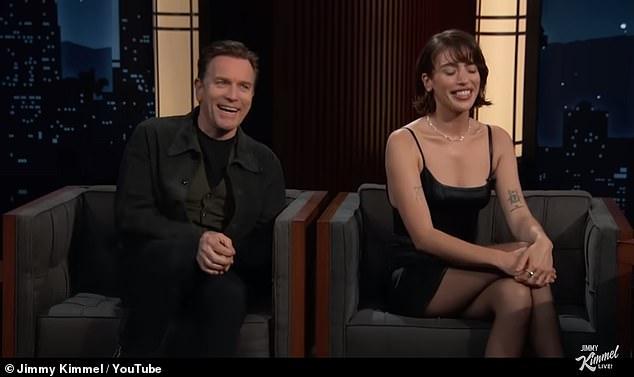 Appearing on Jimmy Kimmel with Ewan earlier this week, Clara talked about the time she had to see her father naked on The Pillow Book, as she explained: 'It was awkward'