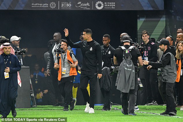 Ronaldo was presented to the public ahead of Al-Nassr's friendly match with Inter Miami, where he dropped out due to injury