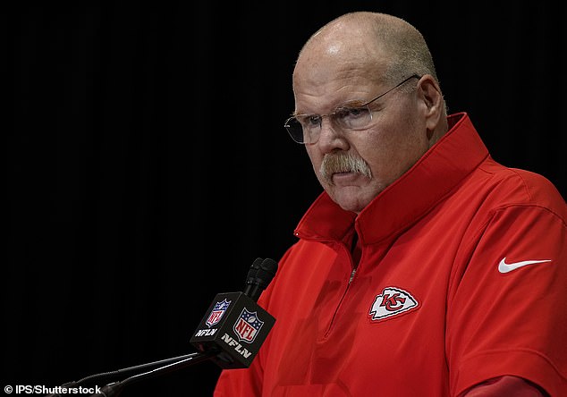 The news will come as a blow to Kansas City Chiefs coach Andy Reid, who is pictured this week