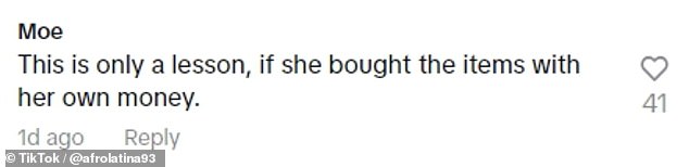 However, others were unconvinced by the lesson, with one questioning: 'But does she really regret it?  That's all that matters because friends who gave me stuff were my biggest bullies.