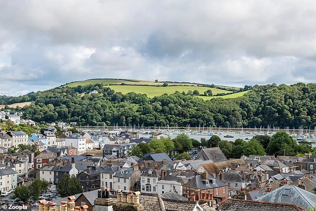 The elevated position of the property offers views as far as the city's harbor and across the water to the fields and woodlands beyond.