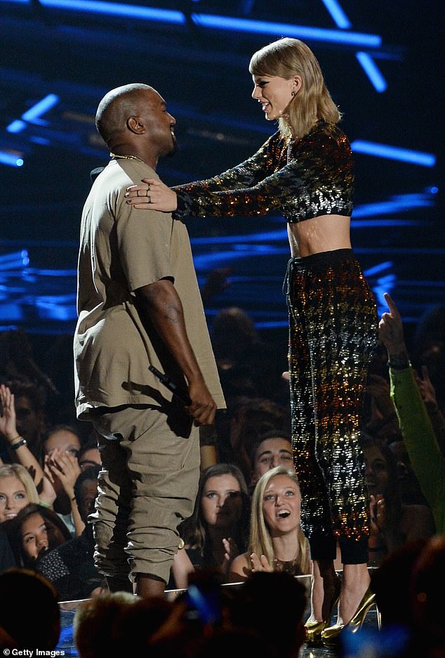 But the tension only continued when the father-of-four humiliated the star again at the 2015 VMAs by claiming he was only selected to present him with a 'ratings' award, while she claimed he made her had personally asked to come on stage with him;  seen in 2015