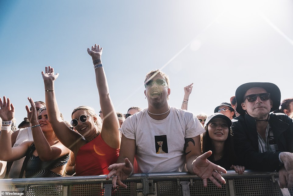 Fans watch Angie McMahon perform at Laneway Festival at The Park, Flemington (pictured)