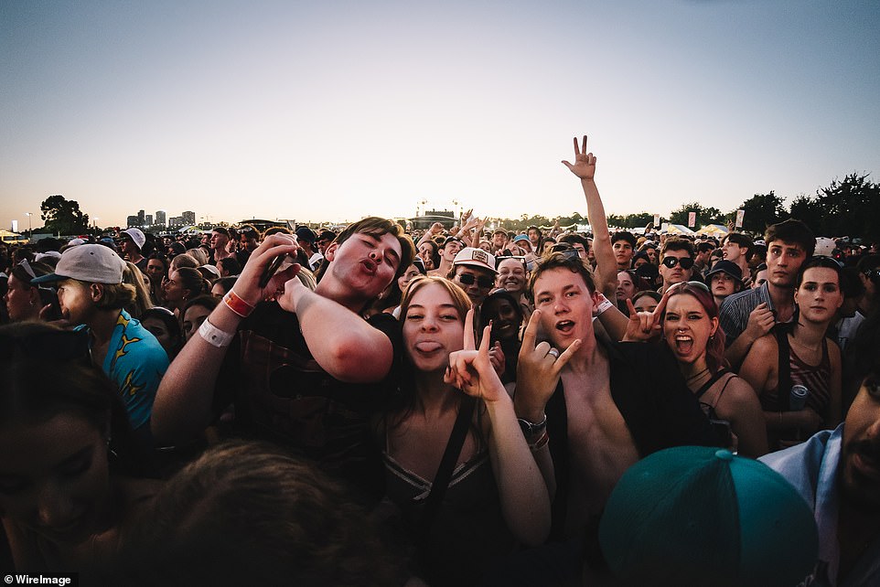 Fans were in high spirits as they waited for Steve Lacy to perform (pictured)