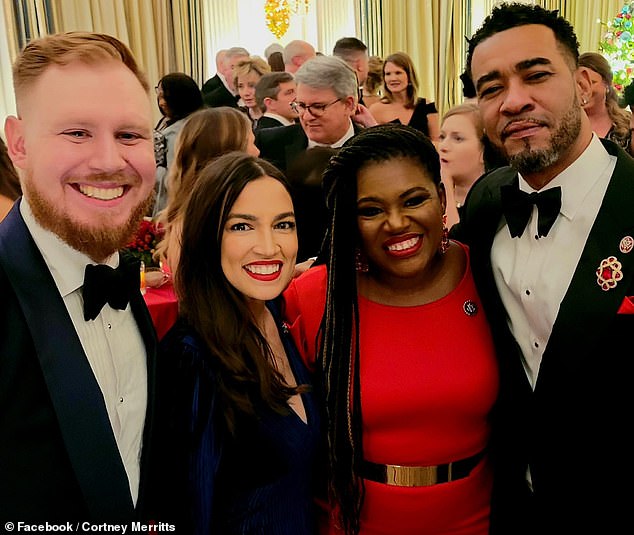 Bush (center right) with her husband Merritts (right), and fellow 