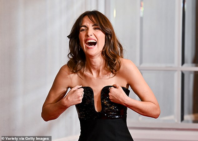 The Australian actress was thrilled to appear at the star-studded event and was spotted bursting into laughter before heading to the carpet