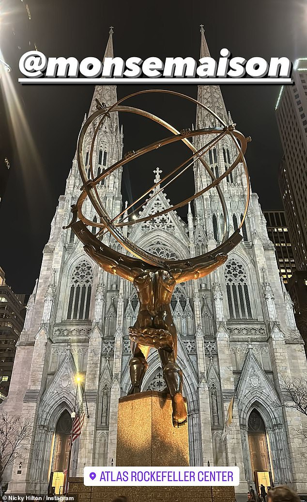 Hilton shared a photo of the three-story Art Deco lobby of 45 Rockefeller Plaza, located on the west side of Fifth Avenue between 50th and 51st Streets in Midtown Manhattan