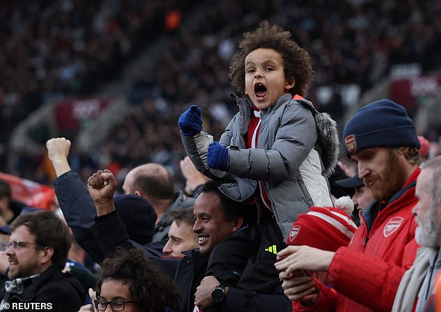 The Arsenal fans erupted at the London Stadium as they moved closer to all three points