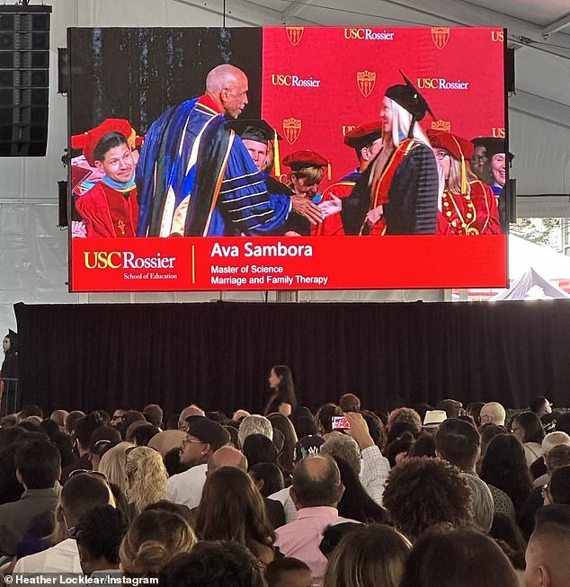 Good girl: Ava received her master's degree in family therapy from the University of Southern California.  She ended in May 2023