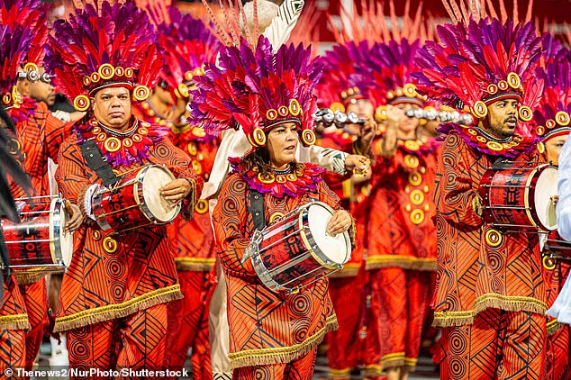 Tom Maior samba school during the parade watched by millions of people around the world