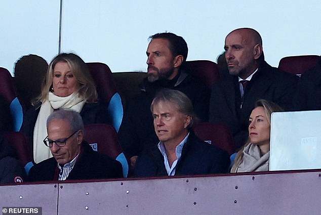 England boss Gareth Southgate was back at his old club to watch the match at Villa Park