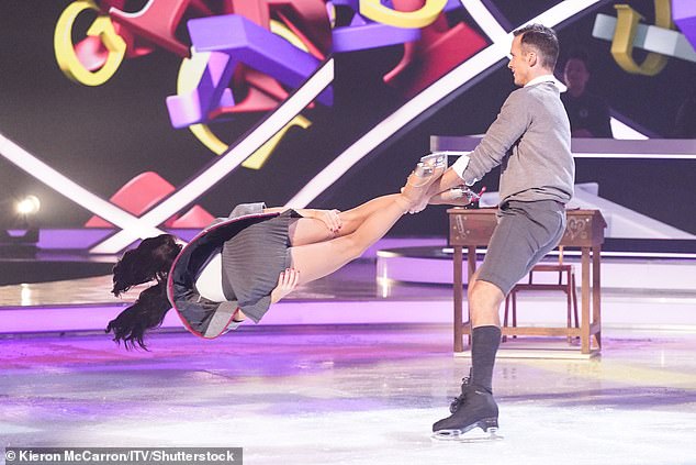 Dancing On Ice's Amber Davies was thrown through the air by skate partner Simon Proulx-Senecal as they tried to headbang during Sunday's live show