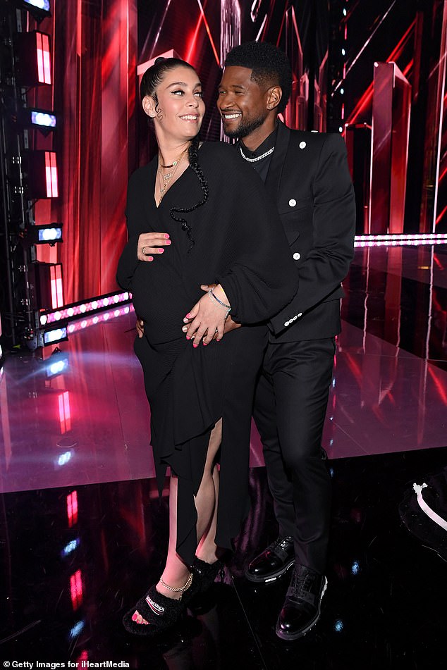 The soon-to-be married couple was first spotted together when she was photographed at his birthday party.  They are seen here attending the 2021 iHeartRadio Music Awards at The Dolby Theater in 2021, when Goicoechea was pregnant with Sovereign Bo.