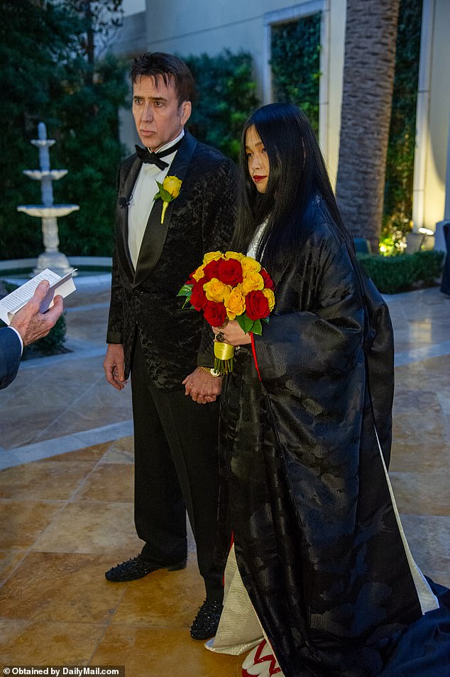 Nicolas Cage, 56, married - for the fifth time - 26-year-old girlfriend Riko Shibata in a small ceremony in Las Vegas at the Wynn Hotel in February 2021