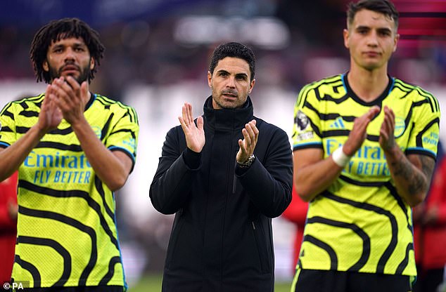 Mikel Arteta praised his midfielders and provided two first-half assists for William Saliba and Gabriel to send the Gunners on their way