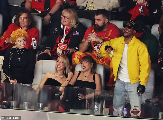 Kelce's girlfriend Swift watched from the $1 million family suite at the stadium