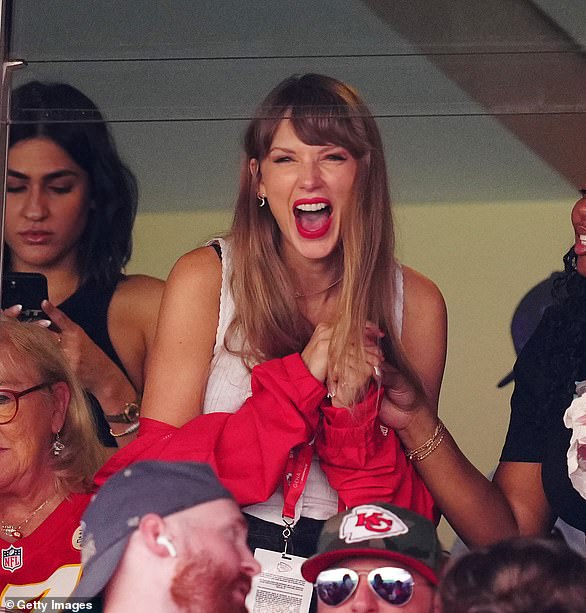 Swift has attended a total of twelve Kansas City Chiefs games, starting with her appearance at the Chiefs vs.  Chicago Bears on September 24, 2023 (photo)