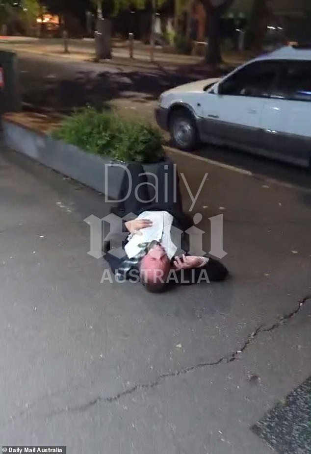 Natalie Abberfield said she hoped things would go well for her ex-husband.  Above, he is seen on the ground in a video exclusively obtained by Daily Mail Australia