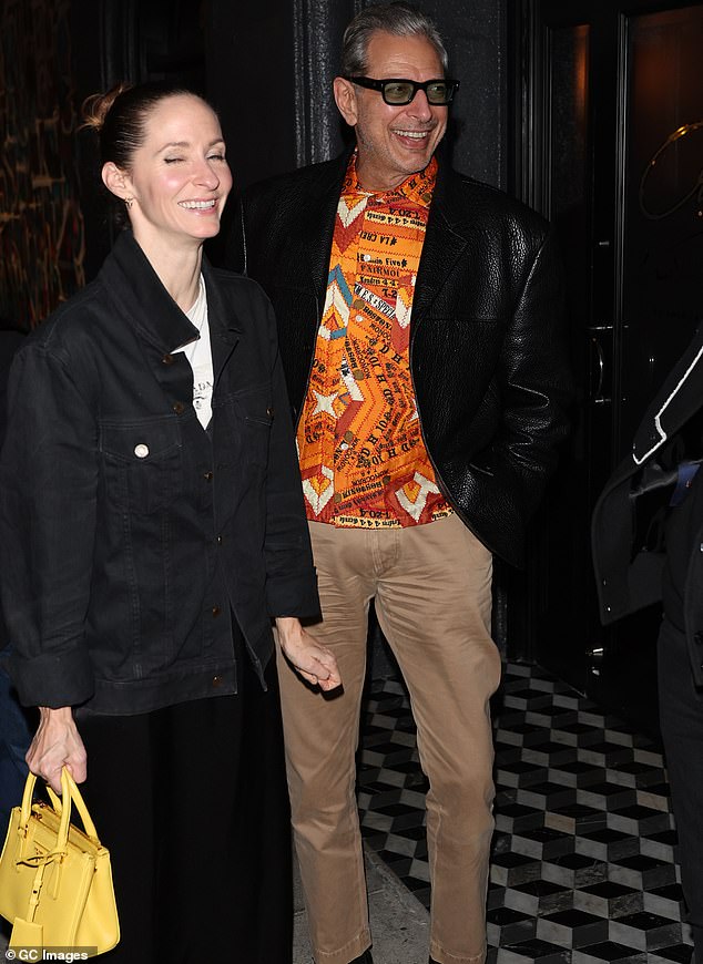 Goldblum, 71, was spotted last month in Los Angeles, California with his wife, Emilie Livingston (L)