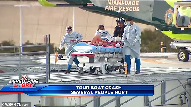 The patients were then taken back to shore several miles away from where the crash occurred, MDFR officials said