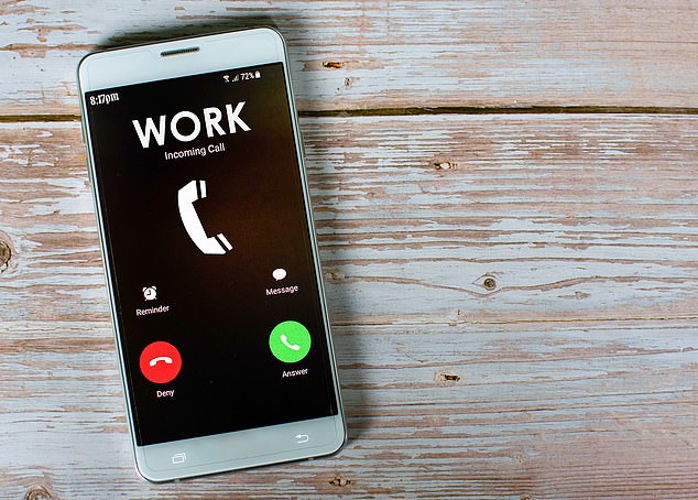 The photo shows a work call coming in outside normal working hours.  Similar calls could soon be banned