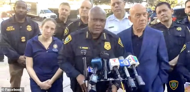 Houston Police Chief Troy Finner said it was unclear whether the young child was hit by the off-duty officers who returned fire.  He said a 57-year-old man was also shot and wounded