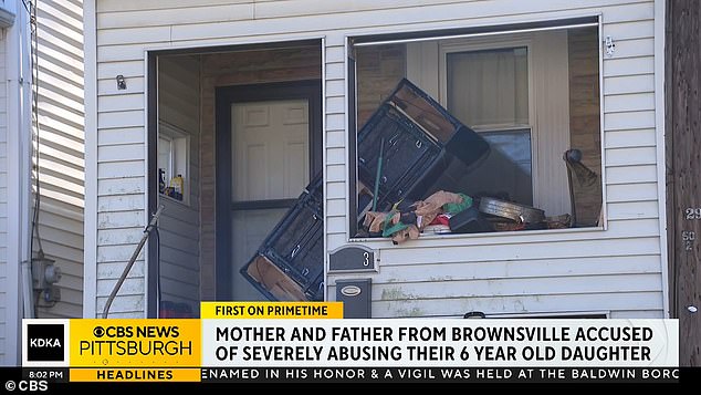 One of five other children living in the home told police that Frost zip-tied the little girl's hands and feet and refused to bathe her.