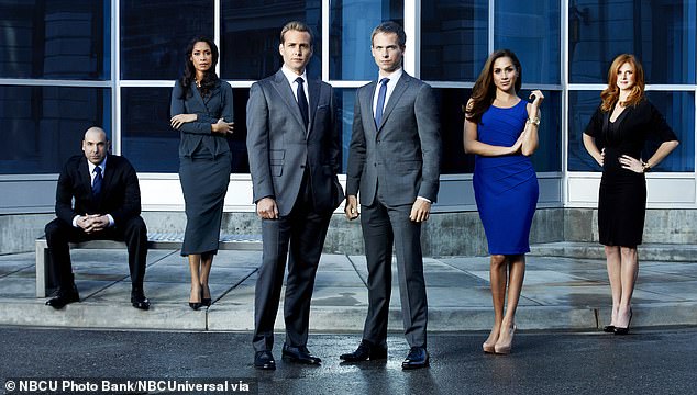 Last month it was reported that a spin-off series titled Suits: LA was in the works, four years after the original show (pictured, the cast) that put Meghan in the spotlight ended.