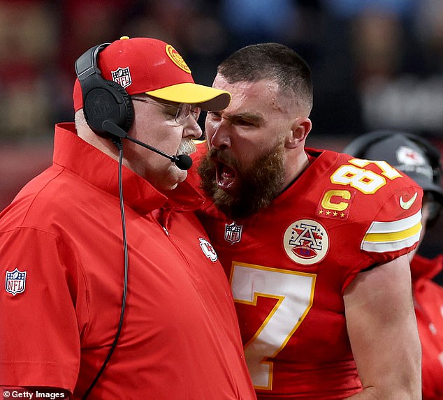 Kelce yelled in his coach's face after Reid removed him from a play in the first half