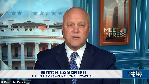 Mitch Landrieu, co-chair of the Biden campaign, said on Sunday morning: 'This kind of feeling that he's not ready for this job is just a bucket of BS so deep it'll get your boots stuck in it'