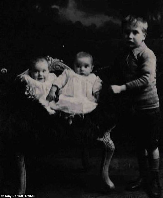 The twins were born half an hour apart in August 1919 in Stockport (Twins, with older brother Robert)