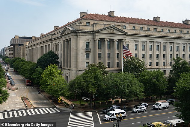 The chilling case began when Danny began investigating a dispute between the Department of Justice (headquarters in DC, pictured) and a technology company called INSLAW.