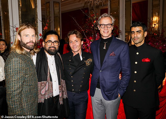 Neiman Marcus CEO Geoffroy van Raemdonck, pictured last week with his partner Alivise Orisino and others to celebrate the Bergdorf Goodman High Jewelry Collection