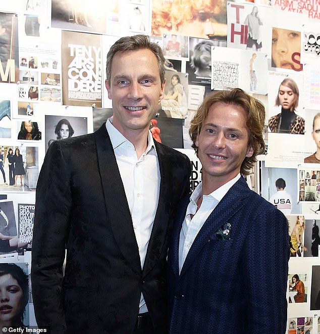 Neiman Marcus CEO Geoffroy van Raemdonck and his partner, Alvise Orsini, pictured at the Dallas Contemporary Spring Gala at Dallas Contemporary in April 2019 in Dallas, Texas