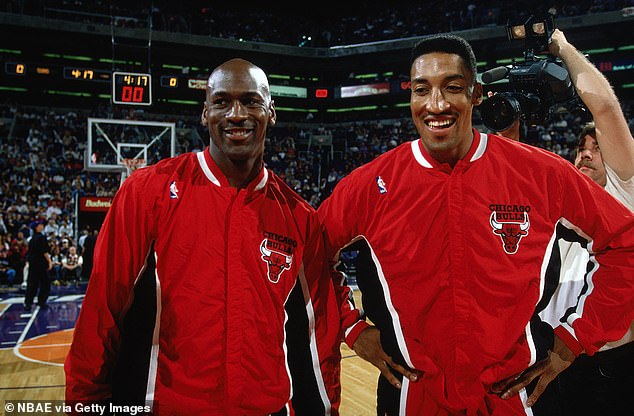 The former couple was linked to the Chicago Bulls NBA dynasty of the 1990s, as Marcus is Michael Jordan's son, while Larsa is Scottie Pippen's ex-wife.  Pictured in 1996