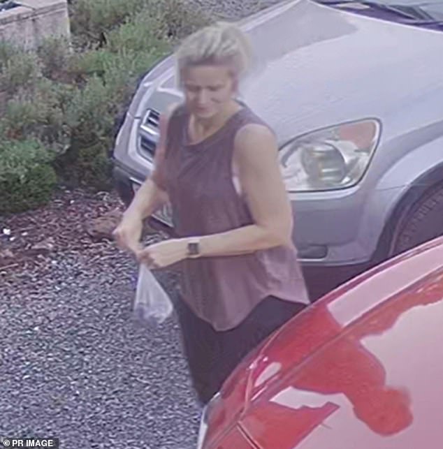 In an ironic twist, the final image of Ms Murphy, shared with the public by Victoria Police, appears to show her throwing away Ruby's feces.