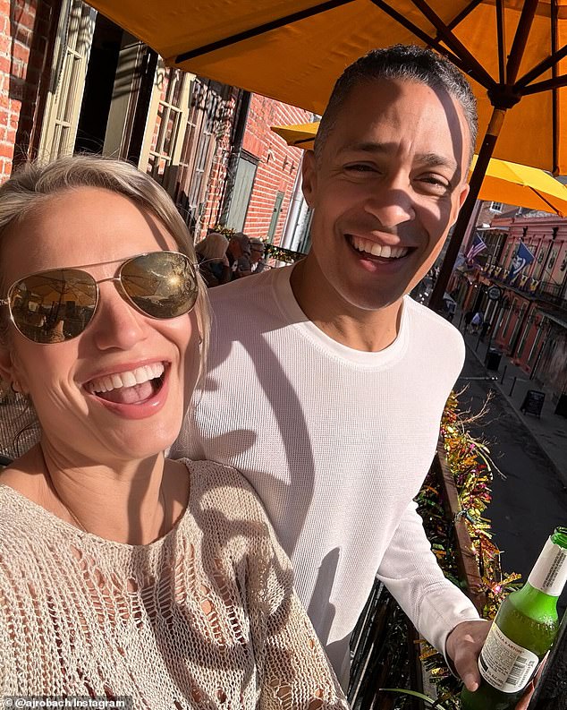 Robach posted a series of photos to Instagram showing the couple with huge grins during their trip in Louisiana