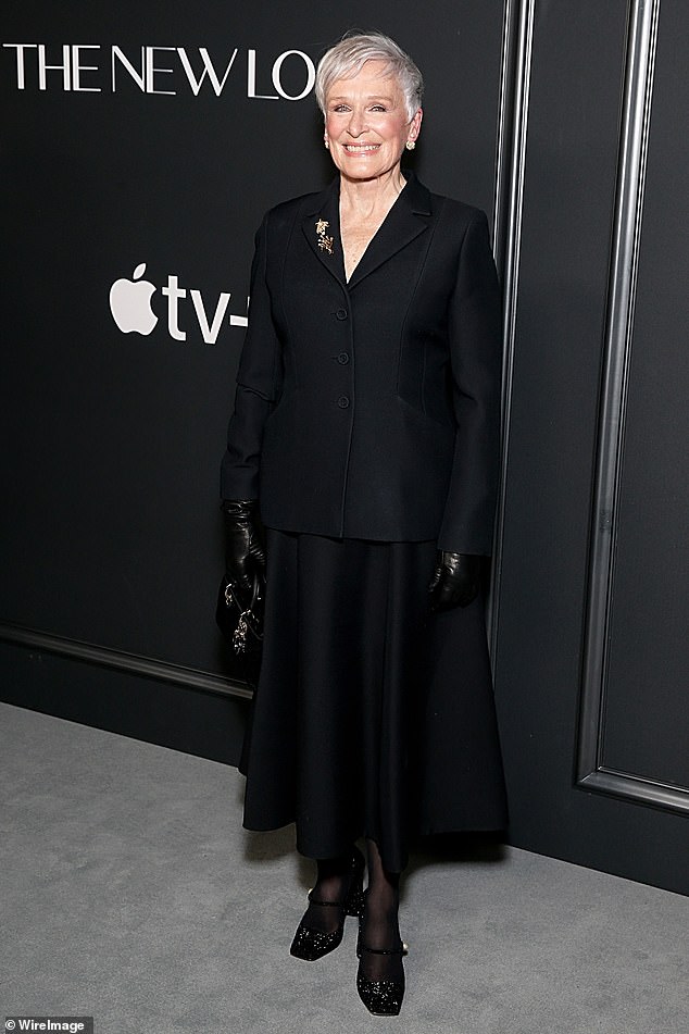 Glenn Close, who plays Carmel Snow in the series, donned an all-black ensemble