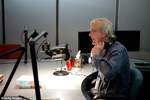 Radio host Bob Edwards prepares for an interview with Caroline Kennedy at the SiriusXM studios on April 26, 2011 in Washington, DC - after leaving NPR, Edwards went to SiriusXM where he hosted a show for 10 years