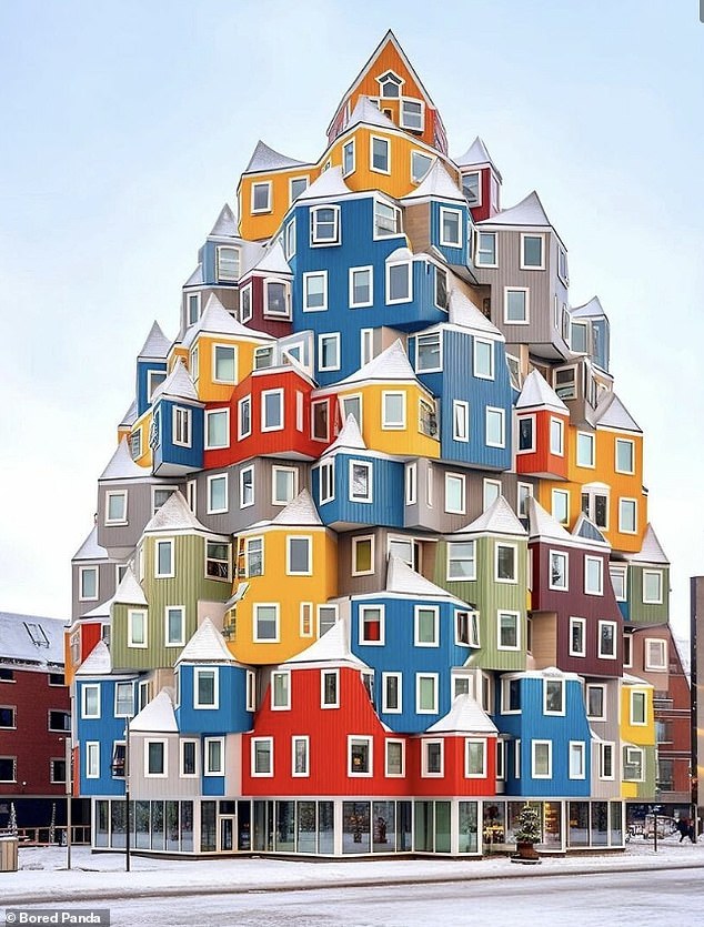 Another architect from Amsterdam created colorful wooden houses that look like they came straight out of a cartoon