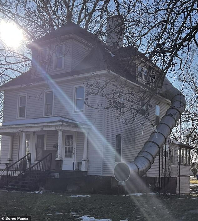 Meanwhile, in the US, a university building was designed with an emergency exit slide instead of stairs