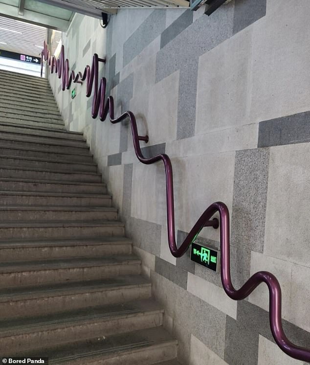 The Shanghai Metro decided to keep things interesting by completely ignoring public safety with its bizarre handrail