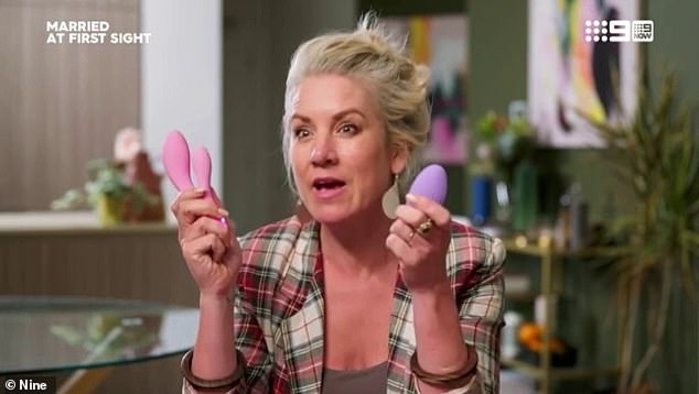 In Tuesday's episode, Lucinda was thrilled at the arrival of sex toys in the intimacy box as she skipped to the bedroom for some self-love after Timothy stopped being physical.