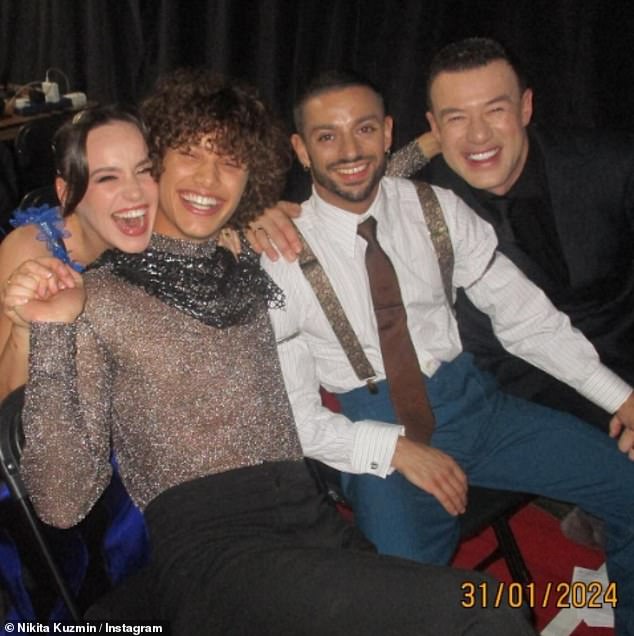 Speculation about Ellie and Bobby started in early January when insiders reported they had landed a close gig on Strictly Come Dancing Live!  (pictured with Robbie Kmetoni and Kai Widdrington)