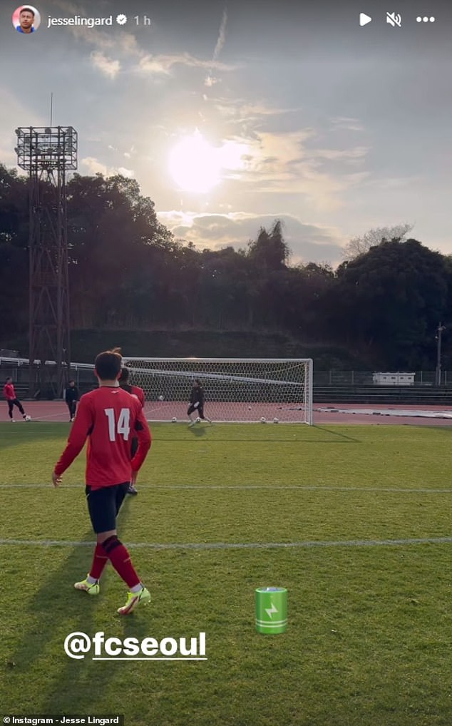 The former Manchester United and England star then curled an effort in off the crossbar