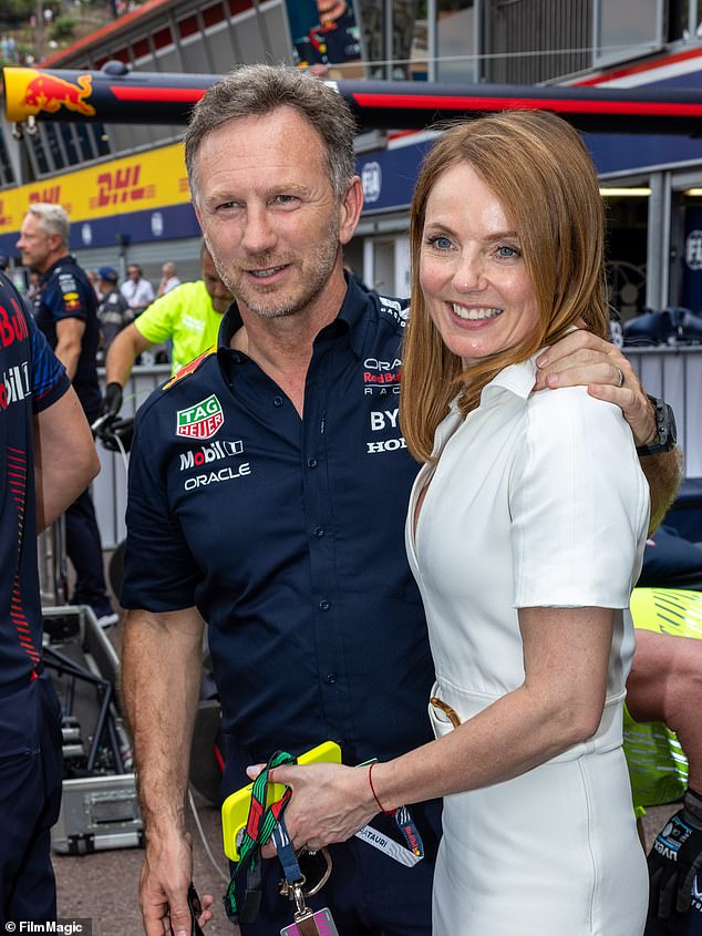 Horner - who is married to former Spice Girl Geri Halliwell (right) has been accused of 'inappropriate behaviour' by a female Red Bull employee