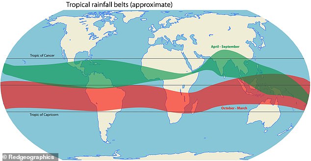 A collapse of the AMOC would cause a shift in the tropical rain belt – an area of ​​rain surrounding the tropics.