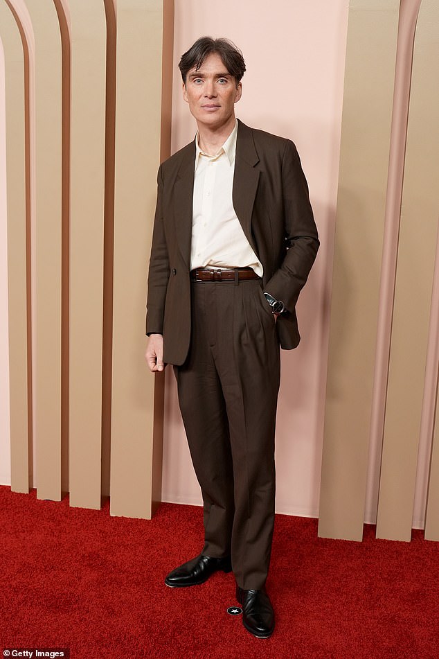 Cillian stepped away from his usually safe but stylish wardrobe (pictured at the Oscar nominees' lunch) and modeled a series of daring looks