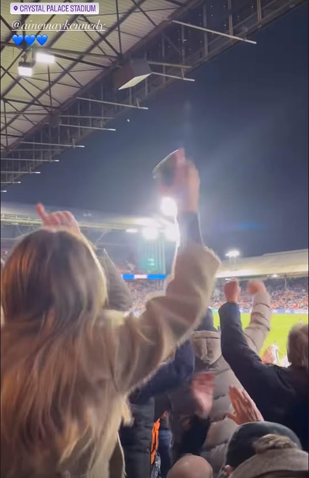 Kennedy danced along as Chelsea fans chanted Gallagher's name after his second goal